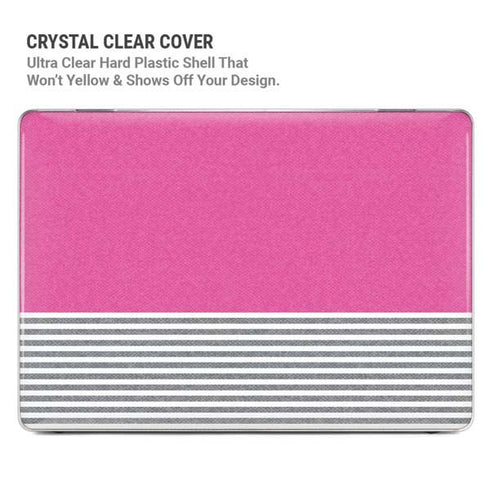 Pink and Grey Stripes MacBook Pro 14in (2021-24) Case plus Skin